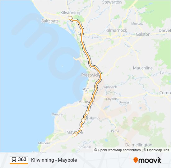363 Bus Line Map