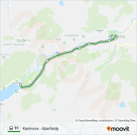 91 Bus Line Map