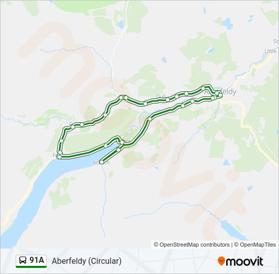 91A Bus Line Map