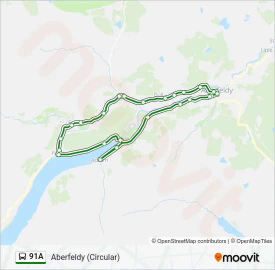 91A Bus Line Map