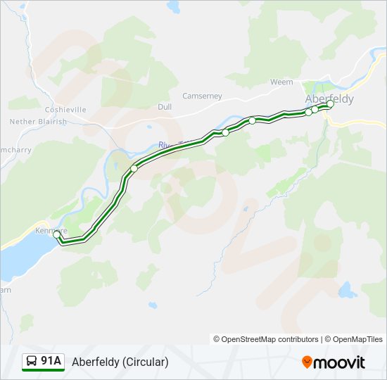 91A Bus Line Map