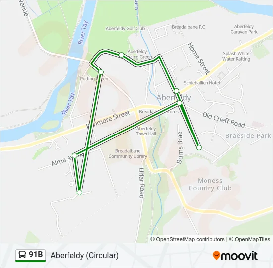 91B Bus Line Map