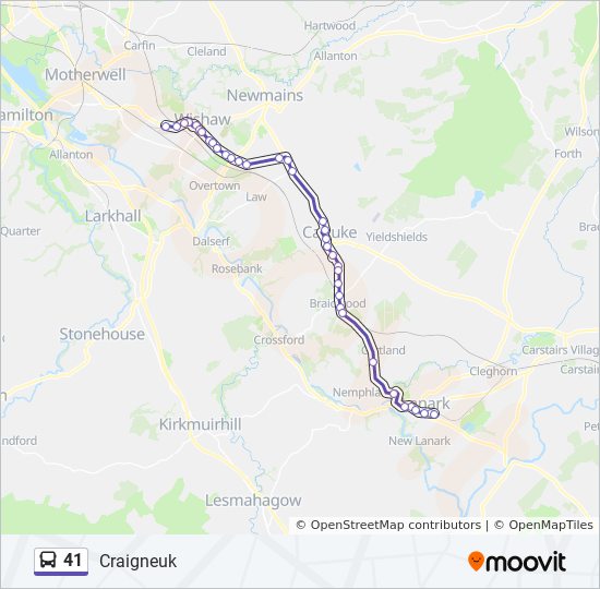 Bus 41 Route Map 41 Route: Schedules, Stops & Maps - Craigneuk (Updated)