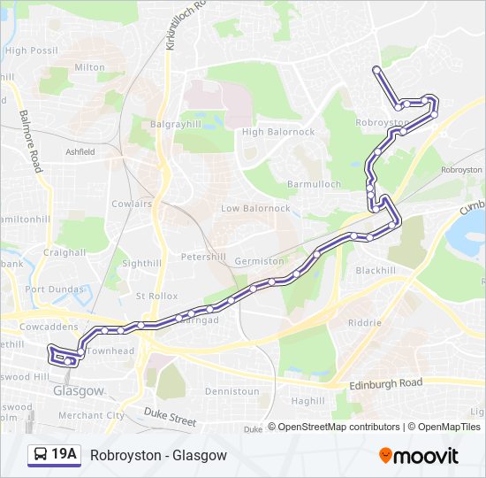 19a Route: Schedules, Stops & Maps - Robroyston (Updated)