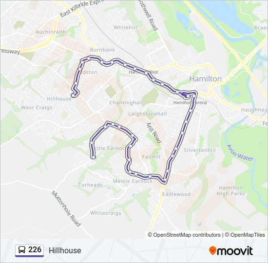 226 bus Line Map