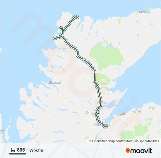 Bus 805 Route Map 805 Route: Schedules, Stops & Maps - Inshes (Updated)