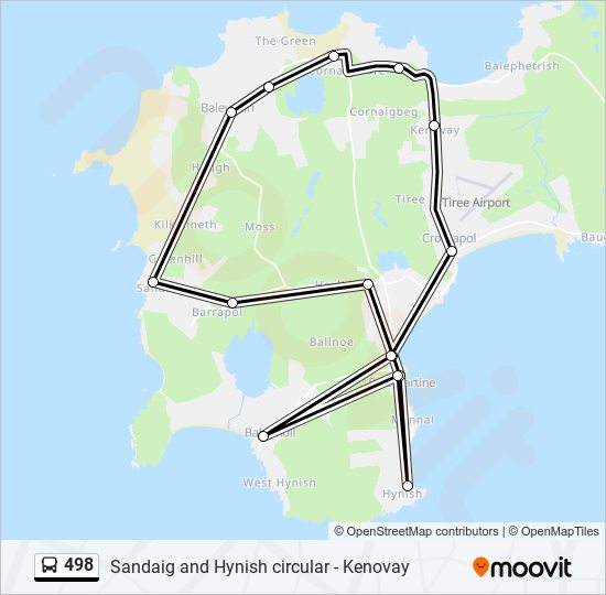 498 bus Line Map