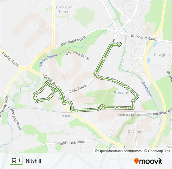 1 Bus Line Map