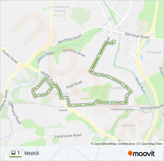 1 Route: Schedules, Stops & Maps - Nitshill (Updated)