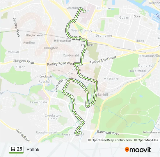 25 Bus Line Map