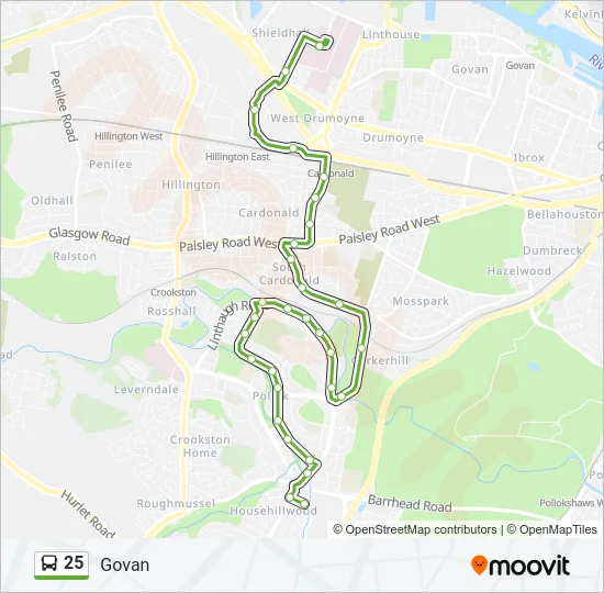 25 Bus Line Map