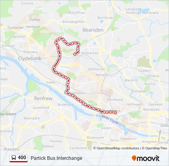 Bus 400 Route Map 400 Route: Schedules, Stops & Maps - Partick Bus Interchange (Updated)