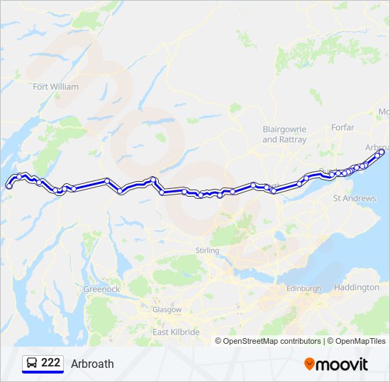 Bus 222 Route Map 222 Route: Schedules, Stops & Maps - Arbroath (Updated)