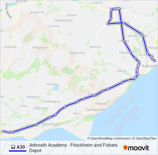 a30 Route: Schedules, Stops & Maps - Pitkerro (Updated)