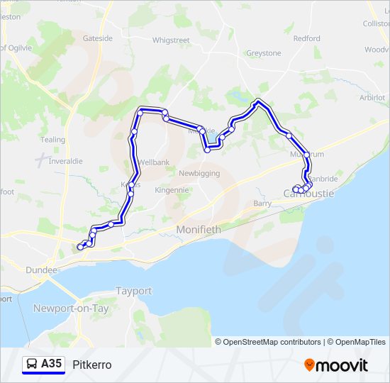 A35 Bus Line Map