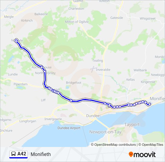A42 Bus Line Map