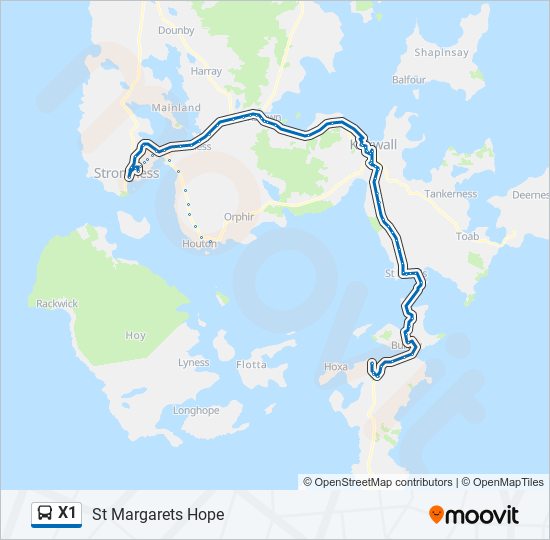 x1 Route Schedules, Stops & Maps St Margarets Hope (Updated)