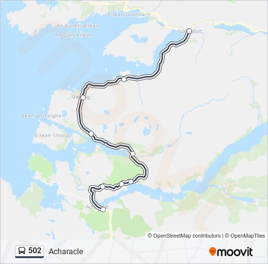 502 bus Line Map