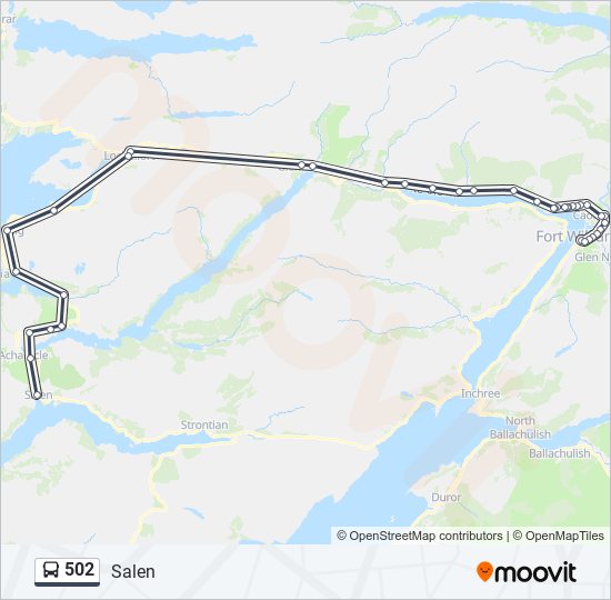 502 bus Line Map