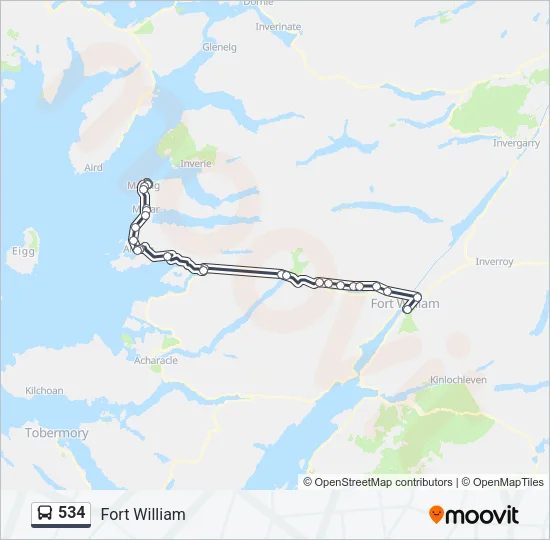 534 Bus Line Map