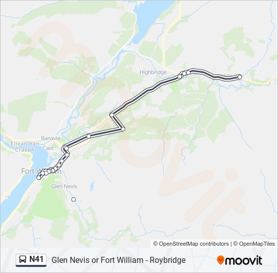 N41 bus Line Map