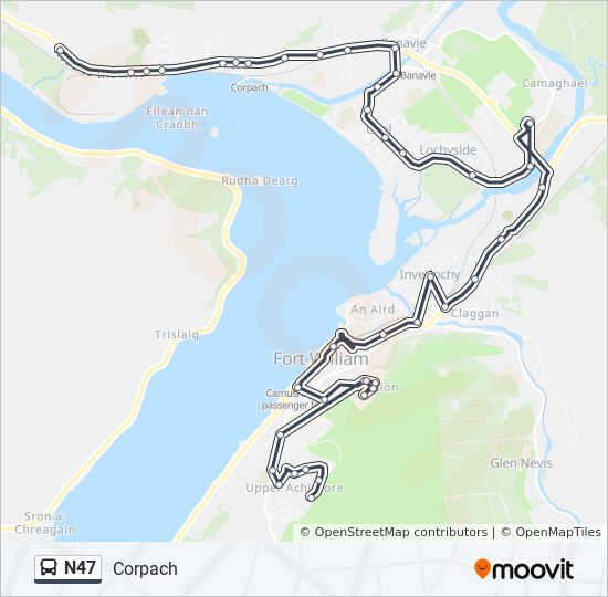 N47 Bus Line Map