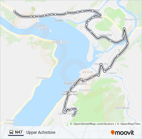 N47 Bus Line Map