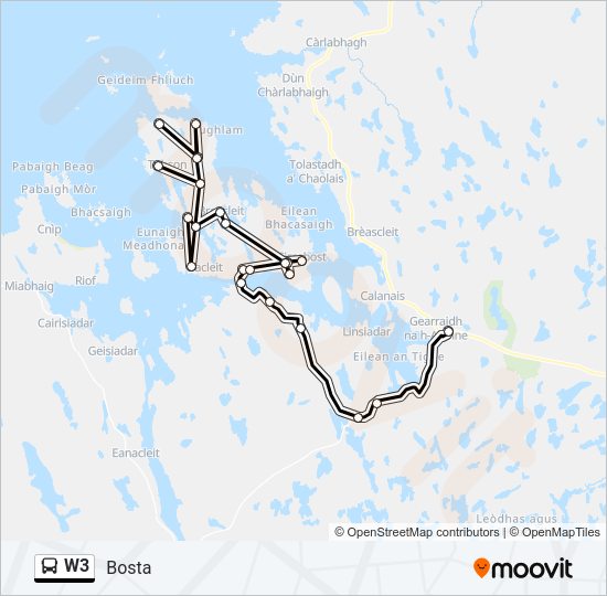 W3 Bus Line Map