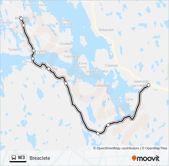 W3 Bus Line Map