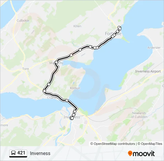 421 Bus Line Map