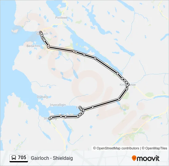 705 Bus Line Map