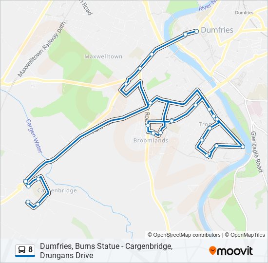 8 bus Line Map