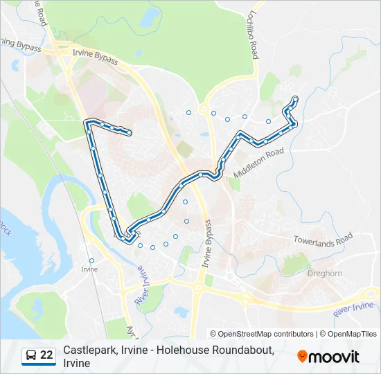 22 Bus Line Map