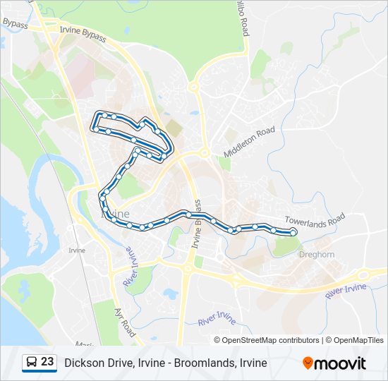 23 bus Line Map