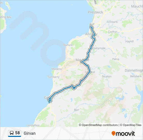 58 Route: Schedules, Stops & Maps - Girvan (Updated)