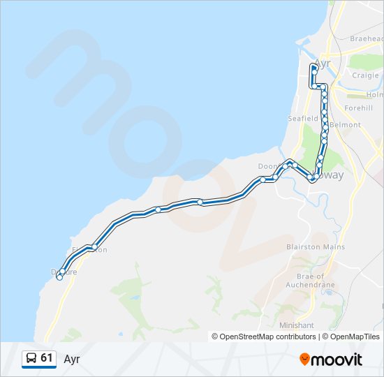 61 Bus Line Map