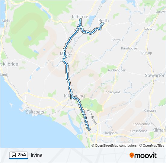 25A bus Line Map