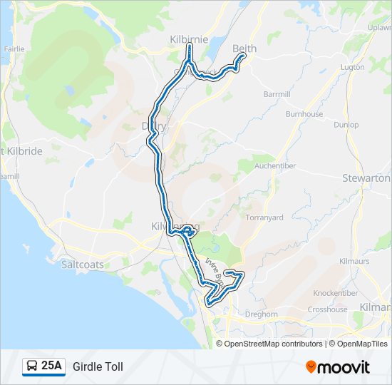 25A bus Line Map