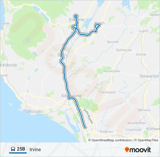25B Bus Line Map