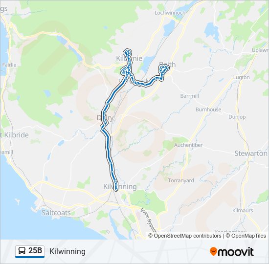 25B bus Line Map