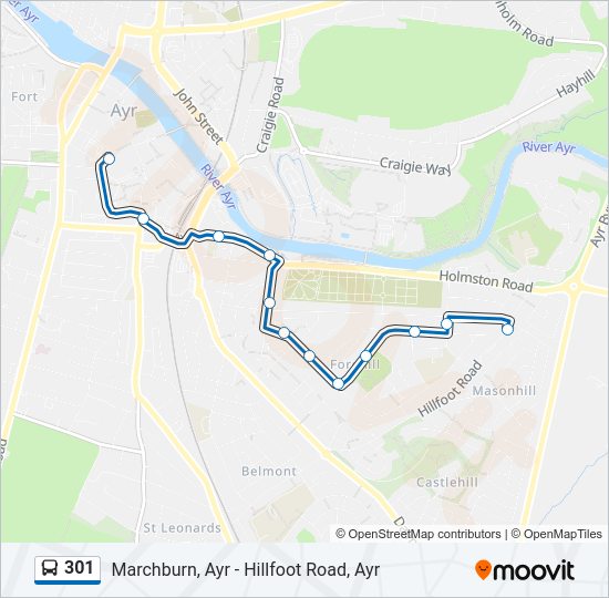 301 Bus Line Map