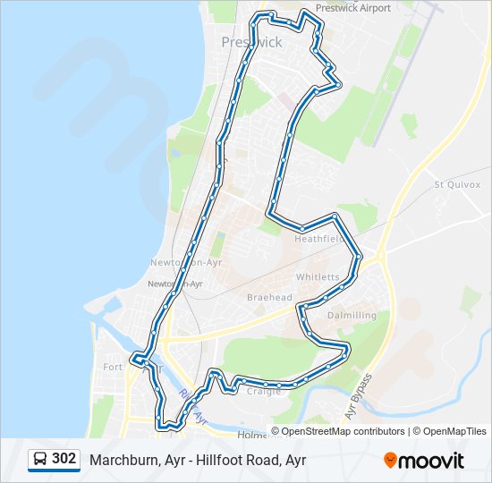 Bus 302 Route Map 302 Route: Schedules, Stops & Maps - Prestwick (Updated)