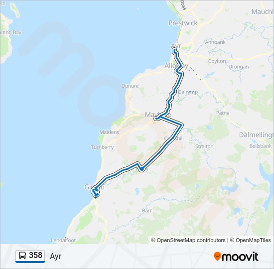 Bus 358 Route Map 358 Route: Schedules, Stops & Maps - Ayr (Updated)