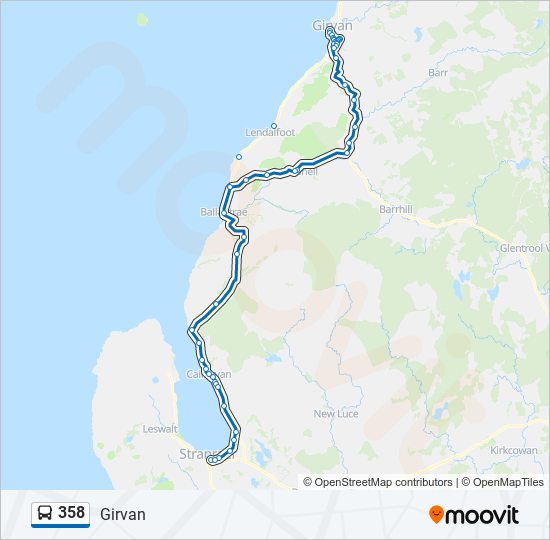 Bus 358 Route Map 358 Route: Schedules, Stops & Maps - Girvan (Updated)