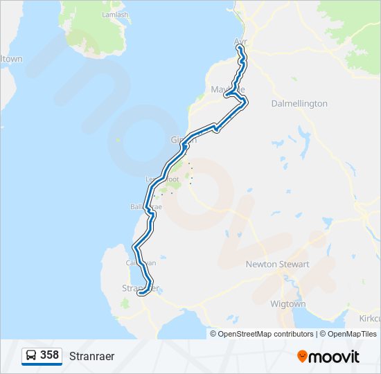 Bus 358 Route Map 358 Route: Schedules, Stops & Maps - Stranraer (Updated)