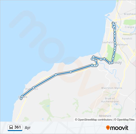 361 bus Line Map