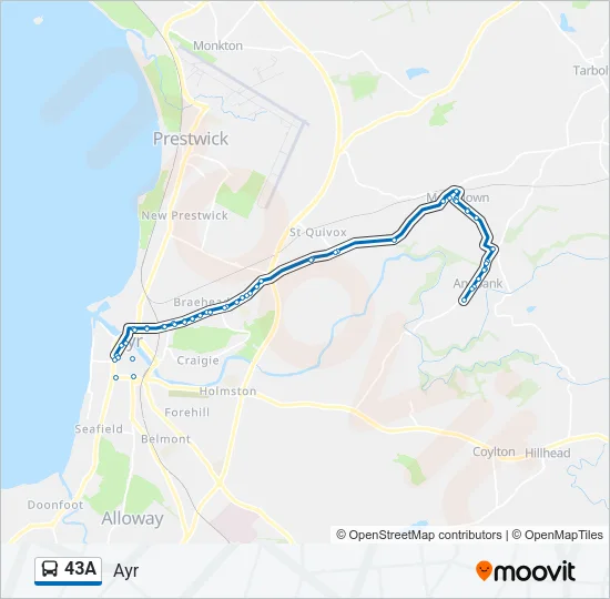43A Bus Line Map