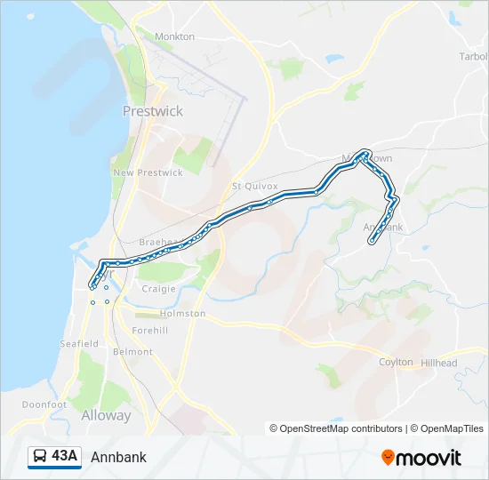 43A Bus Line Map