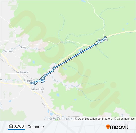 X76B Bus Line Map