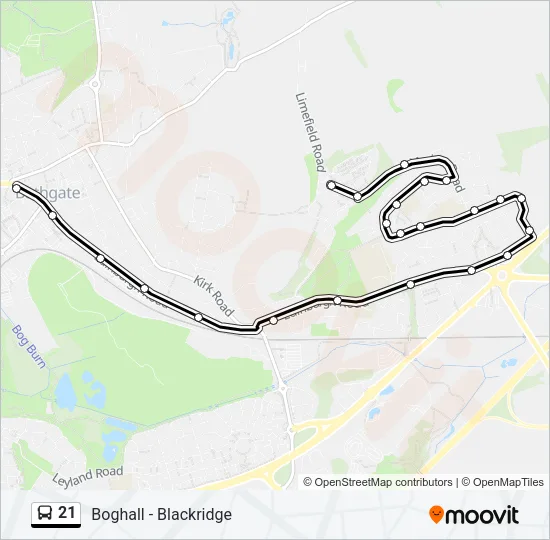 21 Bus Line Map